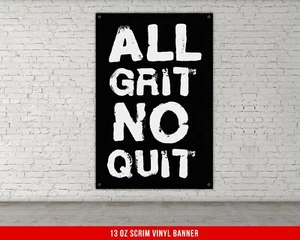 Motivational Gym Banner - All Grit No Quit Wall Art - Picture 1 of 7
