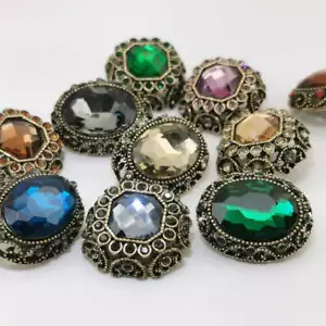 6 PC / Ariana Rhinestone Buttons - Picture 1 of 46