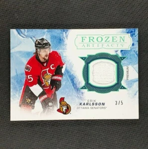 2017-18 UD Frozen Artifacts Erik Karlsson Premium Fight Strap Green /5 - Picture 1 of 2
