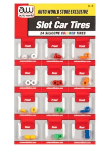 Auto World Colored Silicone Replacement Tires Thunderjet (24 Tires) HO Scale - Picture 1 of 2