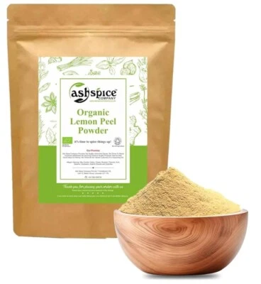 ASH SPICE COMPANY Organic Pure Lemon Peel Powder Premium Quality Certified by Soil Association