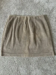 Vintage EXP Jeans By Express Corduroy Beige Mini Skirt- Size 3/4 - Picture 1 of 3
