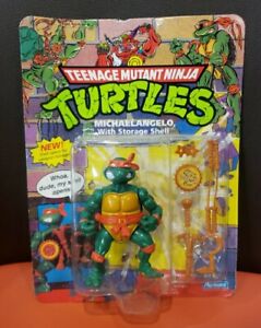 Playmates 1991 Teenage Mutant Ninja Turtles Michaelangelo with Storage Shell