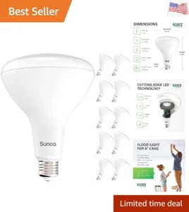 Sunco 10 Pack BR40 LED Light Bulbs, Indoor Flood Light, Dimmable, 5000K Dayli... - Picture 1 of 8