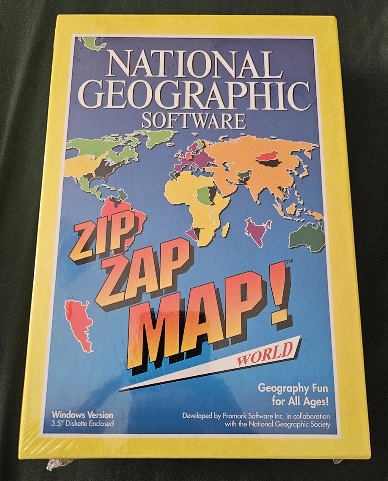 National Geographic Software - Zip Zap Map! World (IBM PC, 1994) - Image 1 of 2
