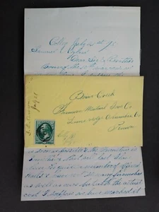 Pennsylvania: Colley 1875 3c Banknote Cover + Letter, Ms, DPO Sullivan Co - Picture 1 of 4