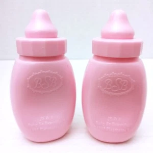 Baby So Beautiful Pink Bottle Playmates Toy Replacement 1995 Vintage Lot Of 2 - Picture 1 of 6