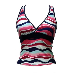 Women's Swimwear Tankini Racerback Top Padded FREE COUNTRY NWT Pink Blue S M - Picture 1 of 4