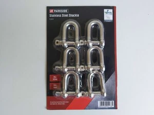 Parkside Stainless Steel Shackle size;8mm; Max 625kg 6 pack - Picture 1 of 4