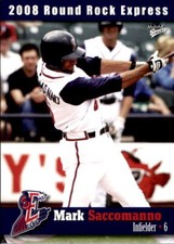 2008 Round Rock Express Multi-Ad #4 Mark Saccomanno Austin Texas TX Baylor Card