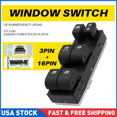 Interruptor maestro de ventana eléctrica 83071-SG040 delantero izquierdo para Subaru Forester 2014-2016 Foto 1 de 4