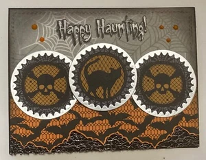 Halloween - Black Cat and Sculls - Handmade card By DEE - Picture 1 of 4