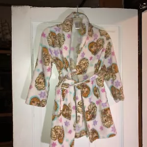Disney Princess Girls Bath Robe Sz 10 Fleece White/Brown/Purple/Pink - Picture 1 of 5