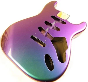 Strat Guitar Body 3 pcs North American Alder Chameleon Finish SSS ≦4.2Lbs - Picture 1 of 23