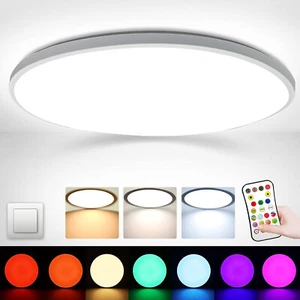 HILEYOLLA Plafoniera LED Soffitto,24W Dimmerabile Con Telecomando RGB Lampada da - Foto 1 di 7
