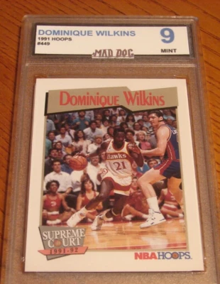 DOMINIQUE WILKINS***1991 HOOPS---MINT 9***HAWKS---Mad Dog - Image 1 of 2