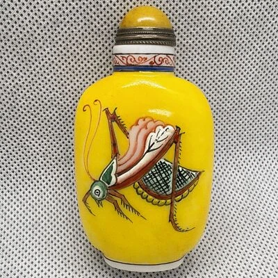 Antigua China, Colección Beijing, puro pintado a mano, vidrio, botella de tabaco Foto 1 de 4