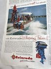 1956 Evinrude Outboard Boat Motor Vintage Magazine Ad Full Color Marine Equip