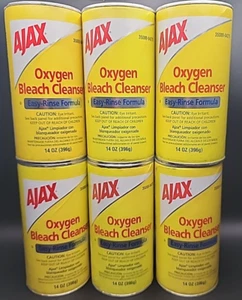 RARE Vintage Ajax Oxygen Bleach Cleanser "Easy Rinse" 14oz Sealed Lot of 6 USA - Picture 1 of 7