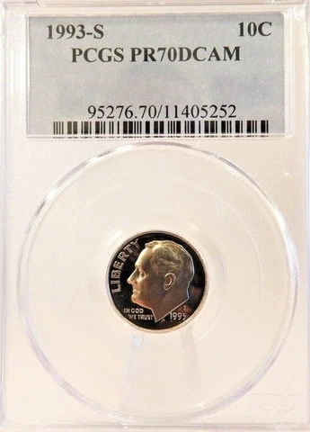1993-S CLAD 10C Roosevelt PCGS PR70DC Cover