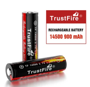2x Trustfire 14500 900mAh Rechargeable Li-ion Battery 3.7V Lithium Batteries - Picture 1 of 10