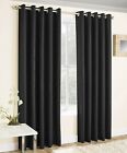 Black Vogue Blockout Curtains Lined Thermal Eyelet Ring Top 229cm 90x90" Curtain