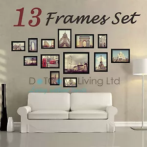 Juego de pared grandes con marcos de fotos múltiples 13 piezas 125 cm x 60 cm Art Deco regalo para el hogar - Imagen 1 de 11