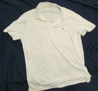 IZOD 男式大号白色高尔夫 Polo 短袖 100% 聚乙烯 — 第 1/4 张图片