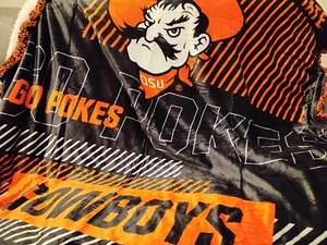 OSU Oklahoma State Cowboys Pete Oversize Reversible Cloud Sherpa Throw Blanket - Picture 1 of 8