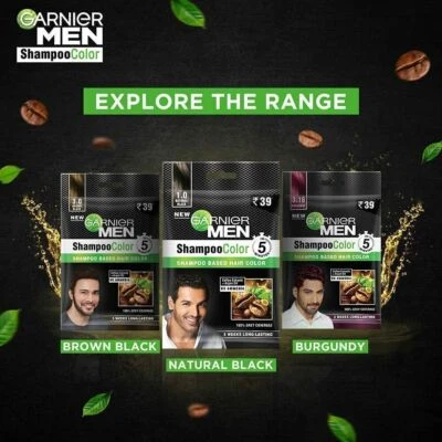 (Pack de 5) Champú Garnier Hombre Color de Cabello 20 ml Cada Negro | Marrón | Borgoña Foto 1 de 4