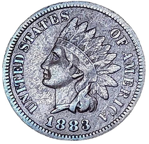 1883-P Indian Head One Cent/Penny~Better Date Coin~Full LIBERTY Cover