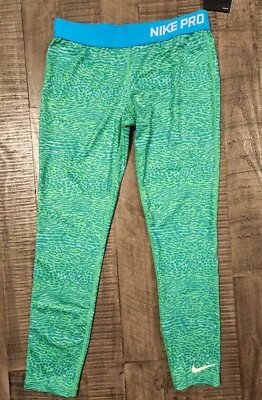 NUEVO CON ETIQUETAS Nike Pro Niñas Leggings Talla Mediana Verde Dri Fit  Foto 1 de 4