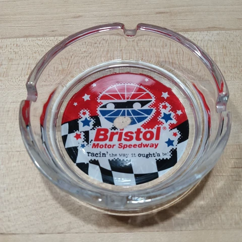 Vintage Bristol Motor Speedway Glass Ashtray Auto Racing NASCAR Cover