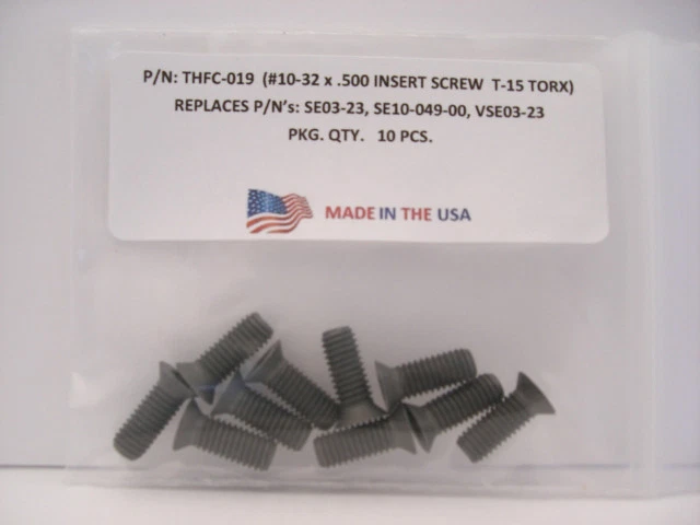 TOOLHOLDER-FASTENERS CO. 10 Pieces THFC-019 Insert Screw: SE03-23 .. SE10-49-00 .. VSE03-23