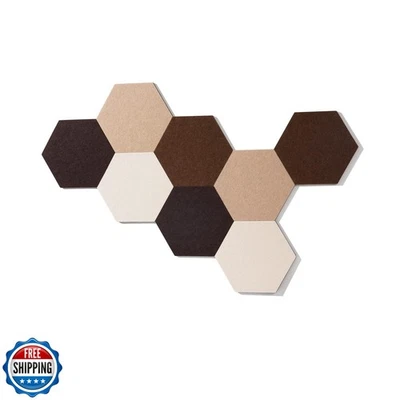LAJAR 8 Pcs Self Adhesive Felt Bulletin Board Tiles (Large), Hexagon Color Fe - Image 1 of 4