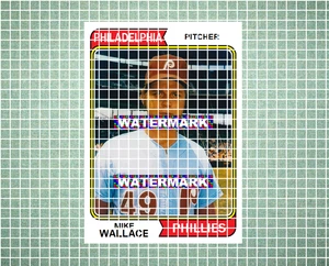 Mike Wallace Philadelphia Phillies 1974 Stil individuelle Baseball Kunstkarte - Bild 1 von 2