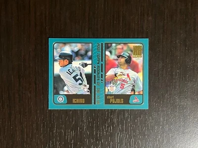 Tarjeta de radiocontrol doble novato 2001 Topps Traded & Rookies ALBERT PUJOLS ICHIRO SUZUKI #T99 Foto 1 de 2