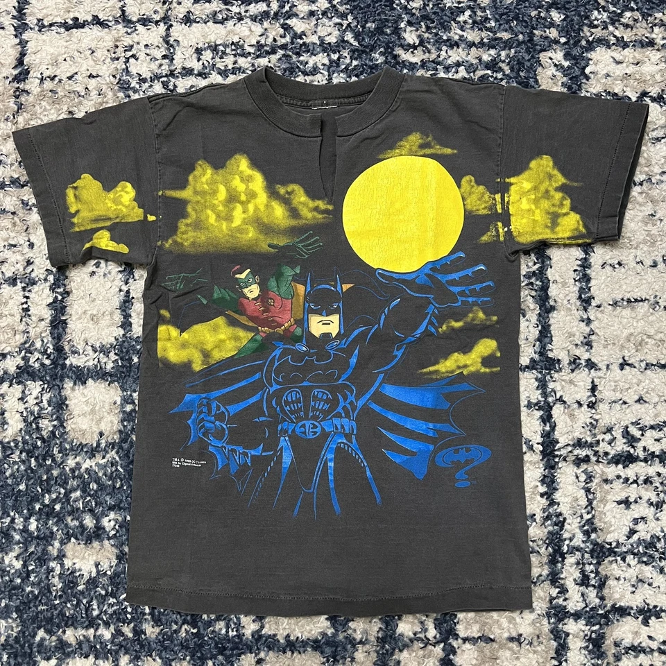 Vintage 1995 DC Comics Batman & Robin Graphic Double Sided T-Shirt Youth M/L - Image 1 of 4