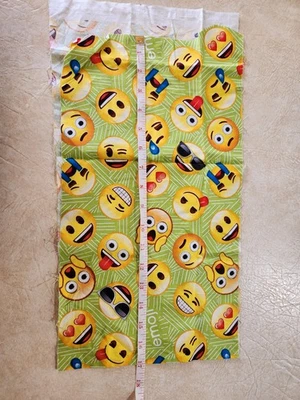 David Textiles Emoji Faces Fabric remnant 34" X 9" - Image 1 of 4