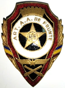 ROMANIA RPR DISTINTIVO ARTIGLIERIA SPILLA  - ART. A. A. DE FRUNTE  - Foto 1 di 2