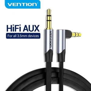 Headphone Aux Cable Audio Lead 3.5mm Jack to Jack Stereo Right Angle PC Car Male - Picture 1 of 15
