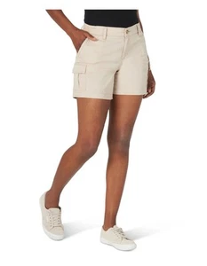 LEE Women’s 5” Cargo Shorts 12 M Regular Fit Midrise Comfort Waistband Tan - Picture 1 of 9