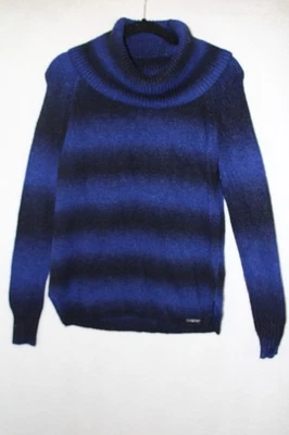 Suéter Michael Kors Talla S Azul Negro Tejido Capucha Cuello Alto Manga Larga Foto 1 de 4