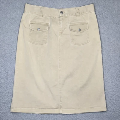 Ralph Lauren Polo Jeans Co Khaki Straight Pencil Skirt Front Pockets - Women's 4 - Image 1 of 4