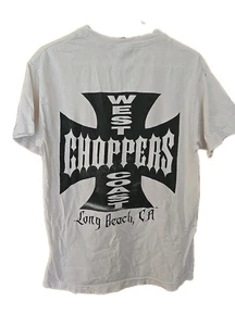 SÜSSES VINTAGE WEST COAST CHOPPERS JESSE WHO KURZES WEISSES HEMD HERREN GRÖSSE M - Bild 1 von 8