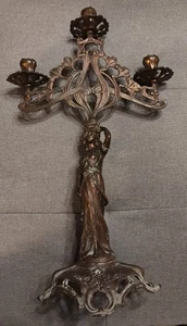 ANTICO CANDELABRO IN RAME STILE ART NOUVEAU PRIMI DEL '900 - VINTAGE - Bild 1 von 8