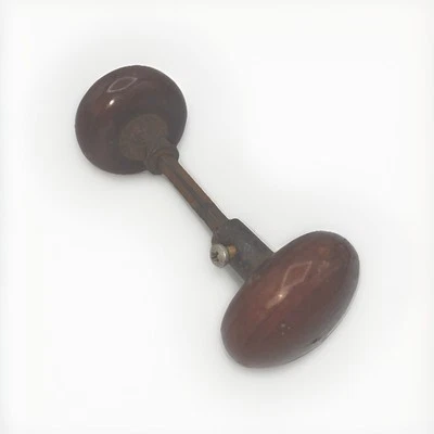 Door Knobs, Antique Brown Porcelain Door Knob Set (Nice For Restoration Project) - Image 1 of 4