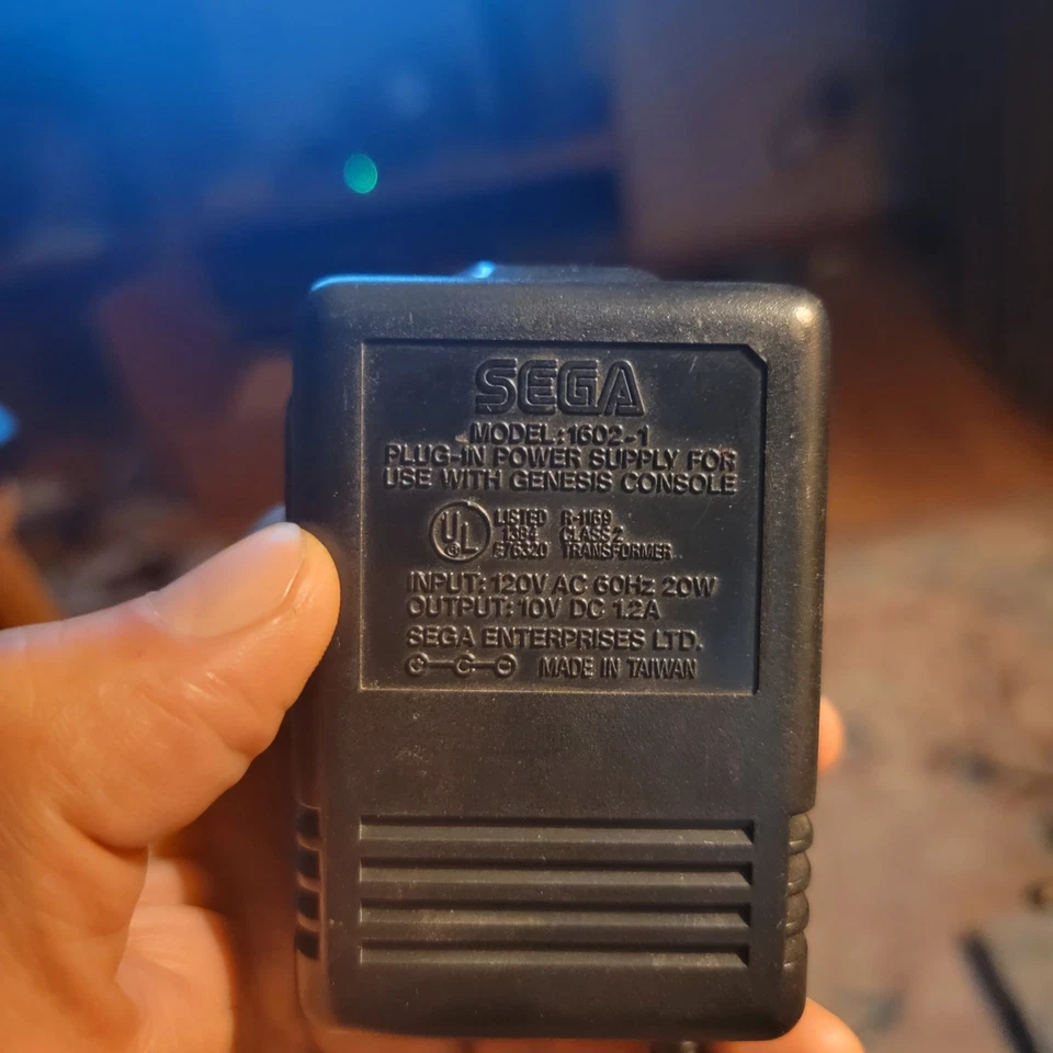 Fuente de alimentación original Sega Genesis adaptador de CA modelo 1602-3 cargador OEM probado Foto 1 de 3