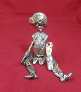 Pulcinella Arlecchino statuina maschera napoletana vintage artigianale metallo - Picture 1 of 6