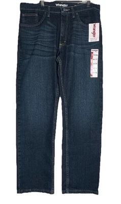 Pantalones de mezclilla para hombre Wrangler 34x30 calce regular recto flexible azul 10MGW25BI nuevos con etiquetas Foto 1 de 4